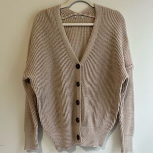 Cozy Beige Button-Up Women’s Sweater